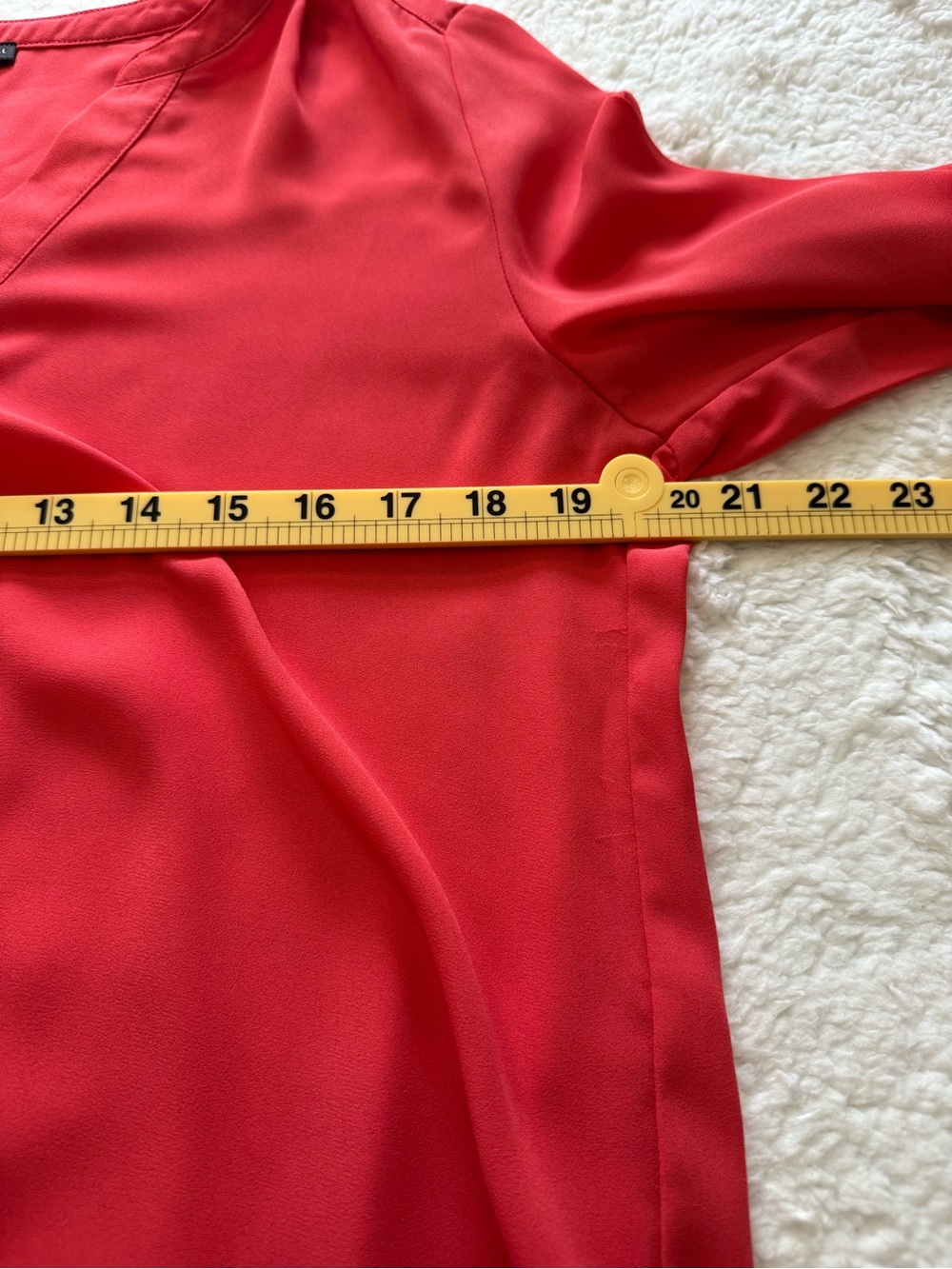 Adrianna Papell Vibrant Red V-Neck Long Sleeve Blouse - Picture 5 of 6